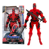 Boneco Deadpool Grande 30cm Articulado Com Sons E Luzes