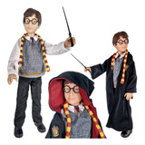 Boneco Harry Potter C/ Varinha E Capa Bruxo Articulado 45cm
