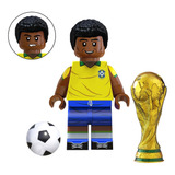 Boneco Jogador Futebol Seleção Copa Do Mundo Blocos De Monta