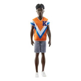 Boneco Ken Negro Cabelo Cacheado Com Camiseta Esportiva 203