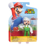 Boneco Luigi De Fogo De 10cm Com Bola De Fogo - Super Mario