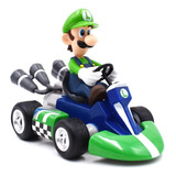 Boneco Luigi Dirigindo Carro Corda Mini Mario Kart Corrida