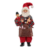 Boneco Natal Papai Noel Fabrica Brinquedo 27cm