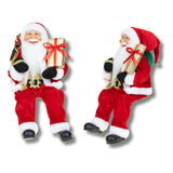 Boneco Papai Noel 40 Cm Sentado Vermelho Decoração Natal