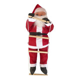 Boneco Papai Noel Grande Enfeite Subindo Escada 90cm Barato