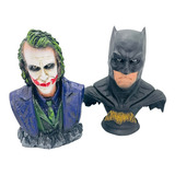 Bonecos Combo Busto Coringa E Batman Colecionável Resina