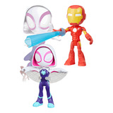 Bonecos Gwen Aranha E Homem De Ferro Spidey Amazing Friends