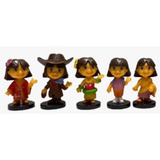 Bonecos Miniatura Dora Aventureira C/ 9 Crianças Pvc 5cm