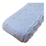 Bordado Inglês E Passa Fita 6,5cm X 13,70m Cor Branco