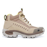 Bota Botina Coturno Adventure Bico Pvc Trabalho Couro 12hrs