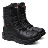 Bota Coturno Militar Couro Legitimo Solado De Borracha