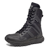 Bota Coturno Preto 100% Couro Extra Leve Militar Atm5 Antmor