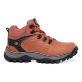 Bota Coturno Tratorado Adventure Couro Legítimo Whisky