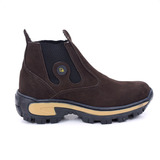 Bota Masculina Botina Coturno Couro Impermeável Palmilha Gel