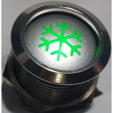 Botão Interruptor Ar Condici Universal Metal Led Verde 16mm 
