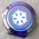 Botão Interruptor Ar Condicionado Universal Metal Led Azul 