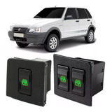 Botão Interruptor De Vidro Elétrico Fiat Uno (led Verde)