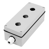 Botoeira 3 Botões 22mm Metal Saida Caixa Industrial Cinza