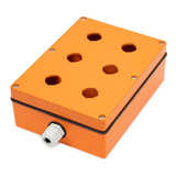 Botoeira 6 Furos 22 Mm Metalica Impulsão Laranja Acionamento