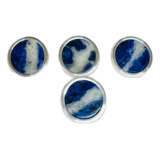 Botões Azul Malhado Com Prata - Jc Custom - Para Tuba Weril