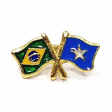 Bótom Pim Broche Bandeira Brasil X Somália Folheado A Ouro