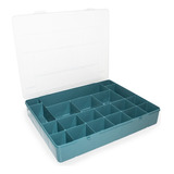 Box Com 20 Divisórias 34,5x27cm Caixa Organizadora Plástico Cor Azul