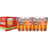 Box Com 4 Copos Licenciado Seleção Brasil Brahma Chopp 350ml Cor Transparente