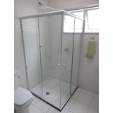 Box Para Banheiro Em L Vidro Incolor 8 Mm 180 X 80 X 80 Cm