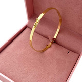 Bracelete De Ouro 18k 750 Pulseira Feminina 3mm 17cm Comprimento 17 Cm Cor Dourado