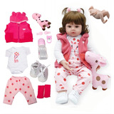 Brastoy Bebê Reborn Bonecas Realista De Silicone Menina 48 Cm