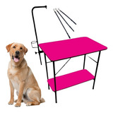 Bravura Pet Mesa Com Prateleira De Tosa Rosa