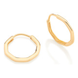 Brinco Argola Geomêtrica Octágono Rommanel Folheado 18k Luxo