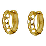 Brinco Argola Vazada 15mm Vazada Click Ouro18k