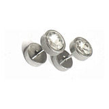 Brinco Falso Alargador Masculino Feminino Pedra Zirconia