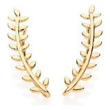 Brinco Folheado Ouro Ear Cuff Ramos De Arruda Delicado Com Cor Dourado