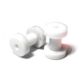 Brinco Piercing Plástico Branco Kit Par Alargador Real 4 Mm