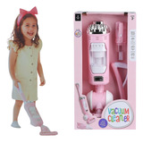 Brinquedo Aspirador De Pó Infantil Rosa Realista E Educativo