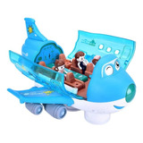 Brinquedo Avião Musical Gira Bate Volta Musical Luz Azul Personagem Aviãoazul