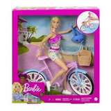 Brinquedo Boneca Da Barbie Ciclista Loira Com Bicicleta