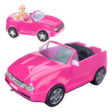 Brinquedo Carrinho Conversível Para Boneca Infantil Carro Em Miniatura Fashion Rosa Grande Tamanho De 37cm Com 2 Lugares Compatível Com Bonecas Barbie - 1023 Apolo Brinquedos