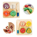 Brinquedo Didático Comida De Madeira Frutas Legumes