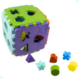 Brinquedo Educativo Cubo Didático Encaixe Menino E Menina Cor Colorido
