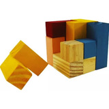 Brinquedo Educativo Cubo Para Montar Madeira Cubo 7 Peças
