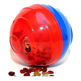 Brinquedo Funcional Comedouro Petball Pequena Bola Pet Games Cor Azul E Vermelho