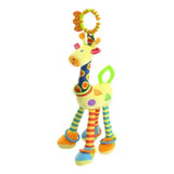 Brinquedo Girafa Mordedor Chocalho Bebê Pelúcia Naninha Cor Amarelo