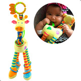 Brinquedo Girafa Mordedor Chocalho Pelúcia Naninha Bebê 1pç