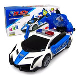 Brinquedo Infantil Carro De Polícia Com Som E Luzes Cor Azul E Branco Personagem Carrinho De Policia