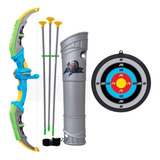 Brinquedo Infantil De Arco Azul E Flecha Com Luz Dm Sports