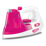 Brinquedo Infantil Ferro De Passar C/luz Som E Spray De Agua Cor Rosa