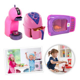Brinquedo Infantil Kit Cafeteira + Micro-ondas + Air Fryer